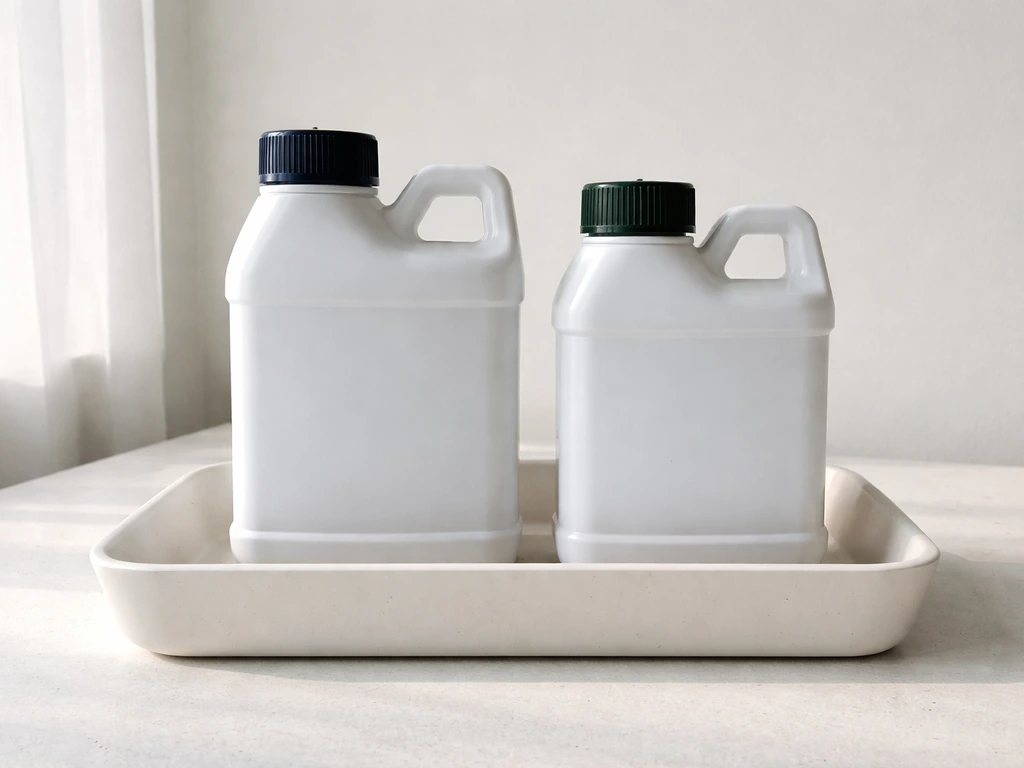 Two-part Sensi Grow bottles (Part A and Part B) side-by-side on a clean tabletop, unlabeled.